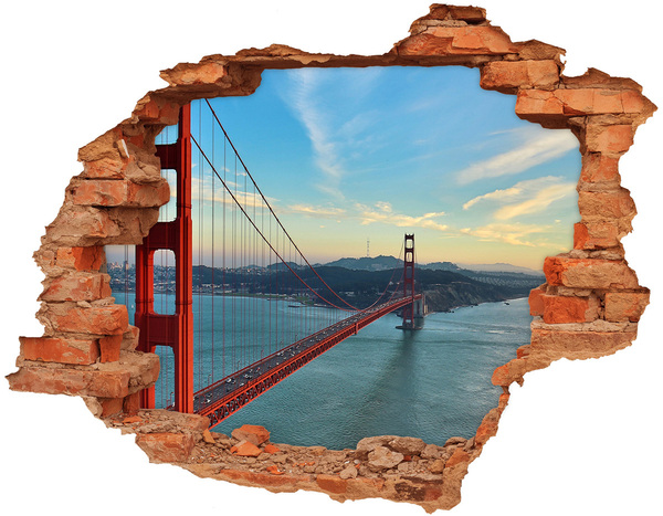 Autocolant gaură 3D Podul Golden Gate din San Francisco