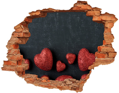 Autocolant de perete gaură 3D O inimă în ruine