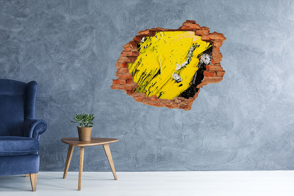 Autocolant gaură 3D Gaură aurie în beton