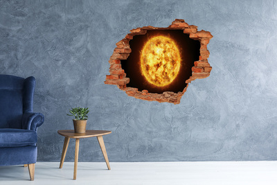 Autocolant de perete gaură 3D Soare