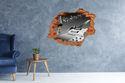 Fototapet 3D gaură în perete Gaură muzicală în perete