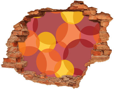 Autocolant de perete gaură 3D Cercuri colorate pe un fundal de beton
