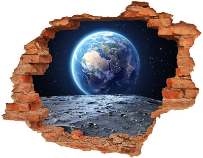 Autocolant un zid spart cu priveliște Planeta Pământ