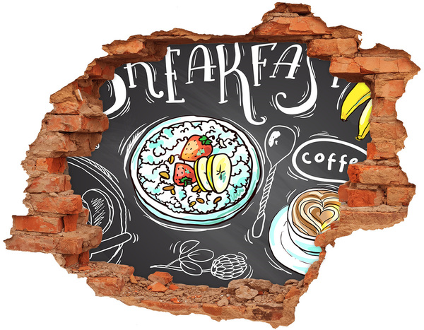 Autocolant gaură 3D Mic dejun retro