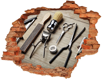 Autocolant 3D gaura cu priveliște Atelier de coafură