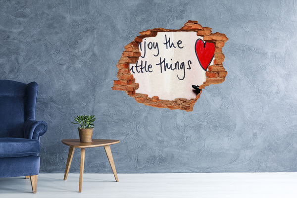 Autocolant de perete gaură 3D Un perete deteriorat cu o inscripție