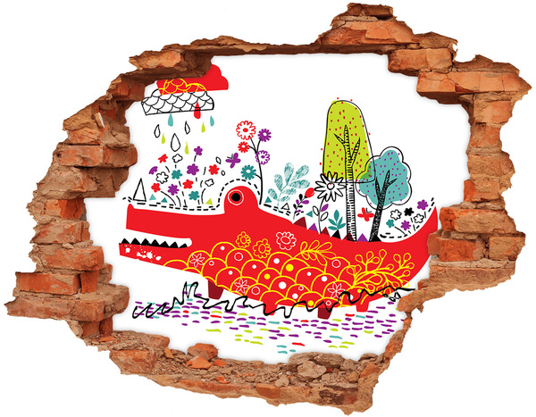 Autocolant gaură 3D culoare crocodil