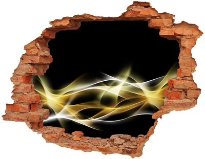 Fototapet 3D gaură în perete Crăpătura aurie din perete