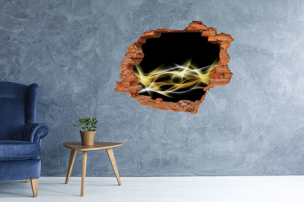 Fototapet 3D gaură în perete Crăpătura aurie din perete