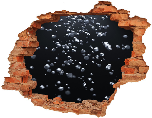 Fototapet un zid spart cu priveliște Adâncimea cosmică