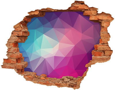 Fototapet un zid spart cu priveliște Geometrie în gaură