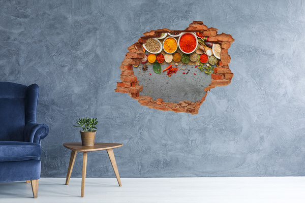 Autocolant gaură 3D O bucătărie plină de condimente