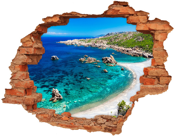 Autocolant 3D gaura cu priveliște Golful Caraibelor