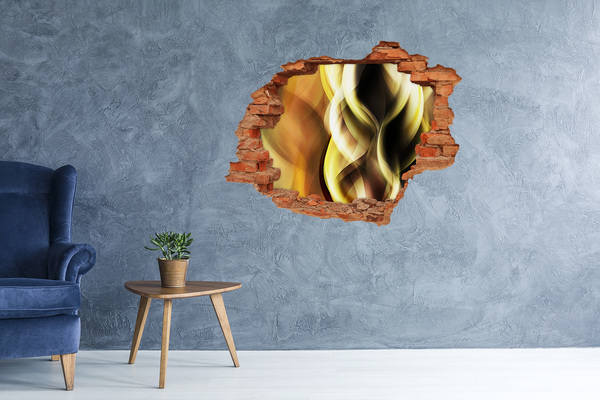 Fototapet un zid spart cu priveliște Gaură abstractă în perete