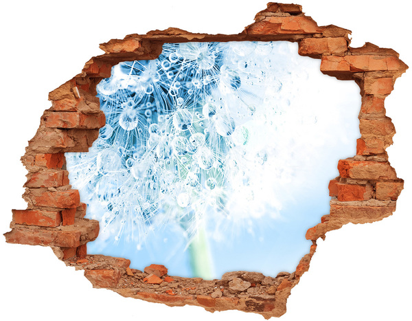 Fototapet un zid spart cu priveliște Păpădii în albastru