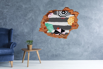 Autocolant autoadeziv gaură Plajă misterioasă cu umbrele