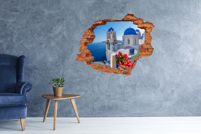 Autocolant un zid spart cu priveliște Santorini în toată splendoarea sa