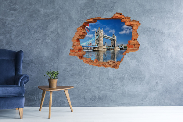 Fototapet 3D gaură în perete Tower Bridge din Londra