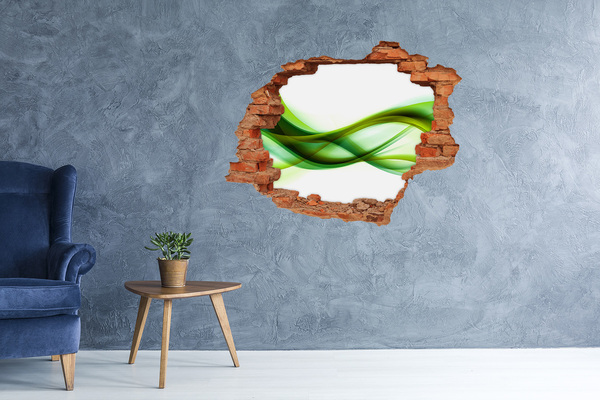 Autocolant 3D gaura cu priveliște Val verde în gaura din perete