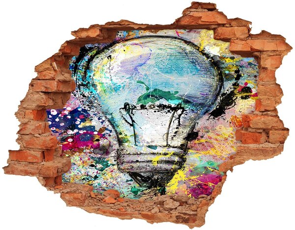 Fototapet 3D gaură în perete Un perete deteriorat cu o lampă