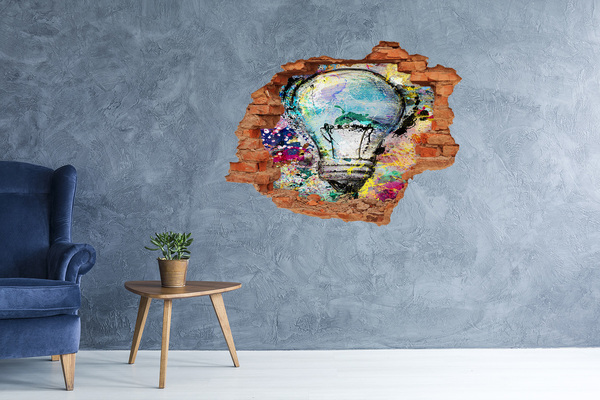 Fototapet 3D gaură în perete Un perete deteriorat cu o lampă