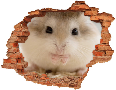 Autocolant de perete gaură 3D Hamster