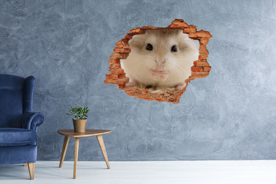 Autocolant de perete gaură 3D Hamster