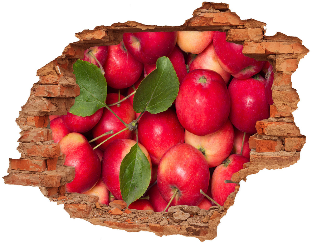 Autocolant de perete gaură 3D mere roșii