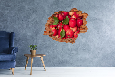 Autocolant de perete gaură 3D mere roșii