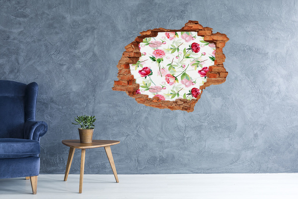 Autocolant gaură 3D Mural floral cu gaură în perete
