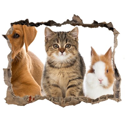 Autocolant 3D gaura cu priveliște Prieteni pentru totdeauna