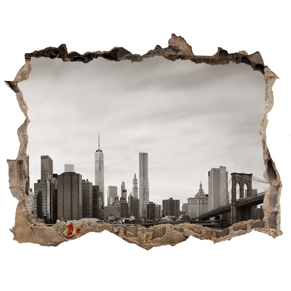 Autocolant de perete gaură 3D Manhattan new york city