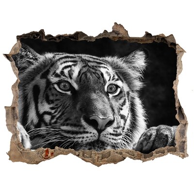 Autocolant 3D gaura cu priveliște Tigru