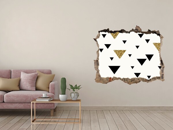 Autocolant de perete gaură 3D Design modern cu triunghiuri