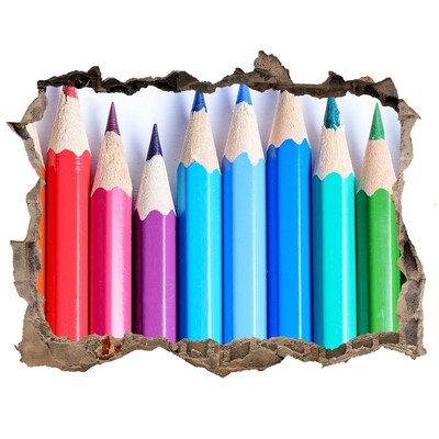 Autocolant un zid spart cu priveliște Lumea colorată a creioanelor colorate