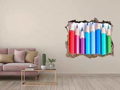 Autocolant un zid spart cu priveliște Lumea colorată a creioanelor colorate