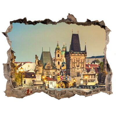 Autocolant de perete gaură 3D Podul praga republica cehă