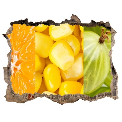 Fototapet 3D gaură în perete Pictură murală cu fructe într-o gaură în perete