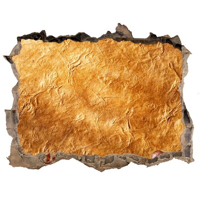 Autocolant 3D gaura cu priveliște Gaură de aur în perete