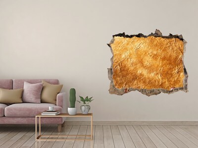 Autocolant 3D gaura cu priveliște Gaură de aur în perete