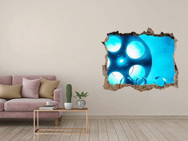 Fototapet 3D gaură în perete Cinema în acțiune