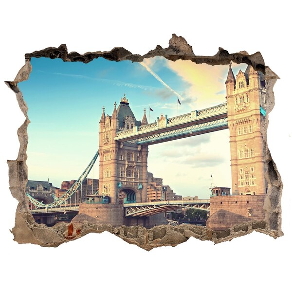 Autocolant de perete gaură 3D Tower bridge din londra