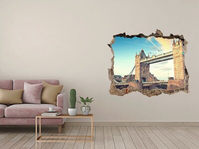 Autocolant de perete gaură 3D Tower bridge din londra