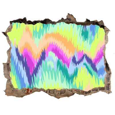 Autocolant de perete gaură 3D Un val colorat pe perete