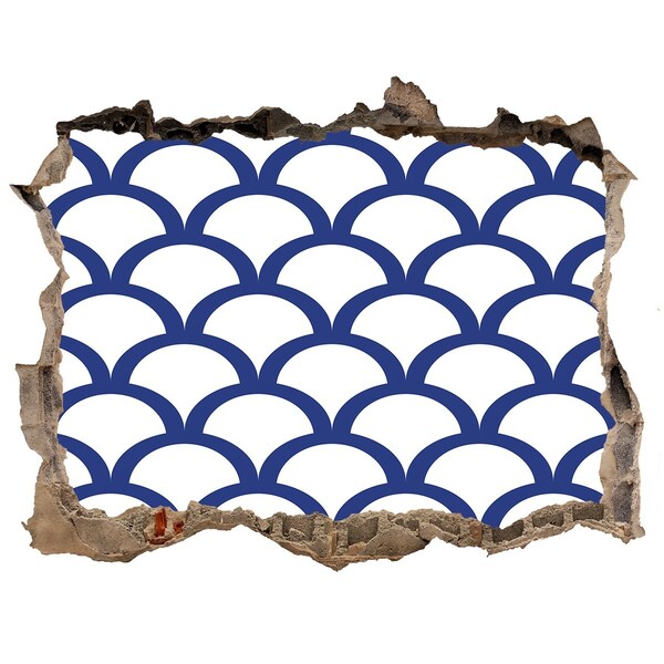 Autocolant 3D gaura cu priveliște Valuri în nuanțe de albastru