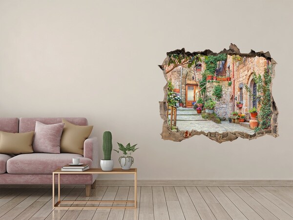 Autocolant gaură 3D Un oraș fermecător din Toscana