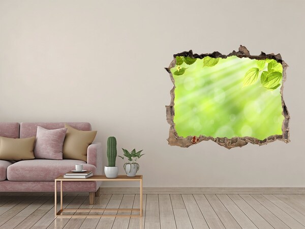 Fototapet un zid spart cu priveliște Paradis verde în spatele zidului