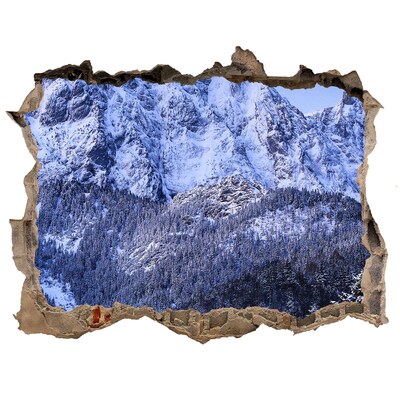 Autocolant autoadeziv gaură Peisaj montan în peisajul de iarnă