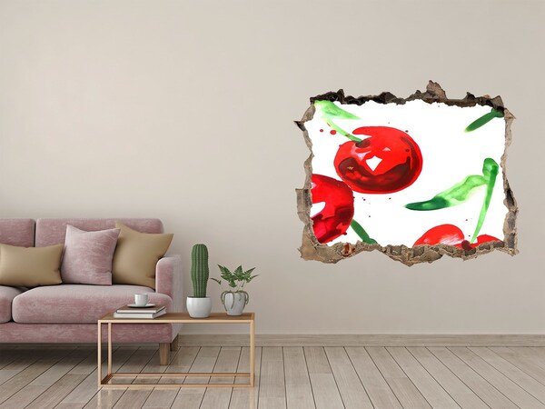 Fototapet 3D gaură în perete Cireșe