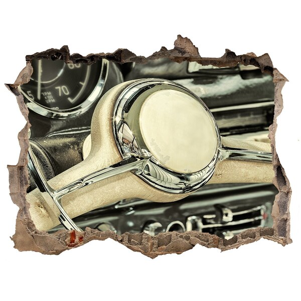 Fototapet un zid spart cu priveliște Cockpitul elegant al unei mașini clasice